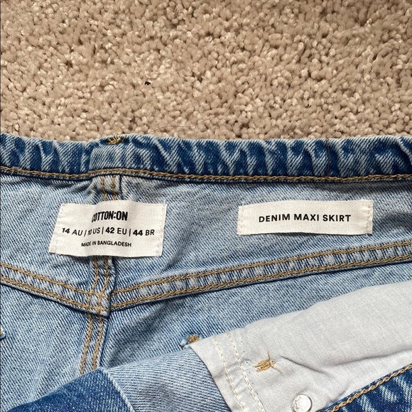 COTTON:ON Size 10 Denim Maxi Skirt - Picture 3 of 5